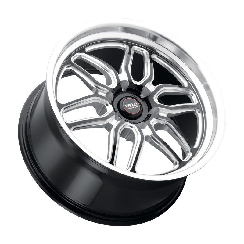 WELD LAGUNA 6 DRAG GLOSS BLACK WHEEL WITH MILLED SPOKES 20x10 | 6x139.7 BC (6x5.5) | +38 OFFSET | 7.00 BACKSPACING - S15300084P38
