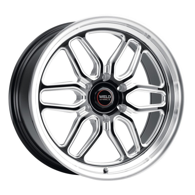 WELD LAGUNA 6 DRAG GLOSS BLACK WHEEL WITH MILLED SPOKES 20x10 | 6x139.7 BC (6x5.5) | +38 OFFSET | 7.00 BACKSPACING - S15300084P38